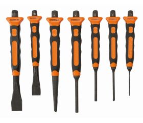 Juego de cinceles de albañil variados con mango bi-componente: 7 unidades/bandeja de plástico | 3654BMS/7